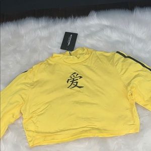 Yellow long sleeve crop top